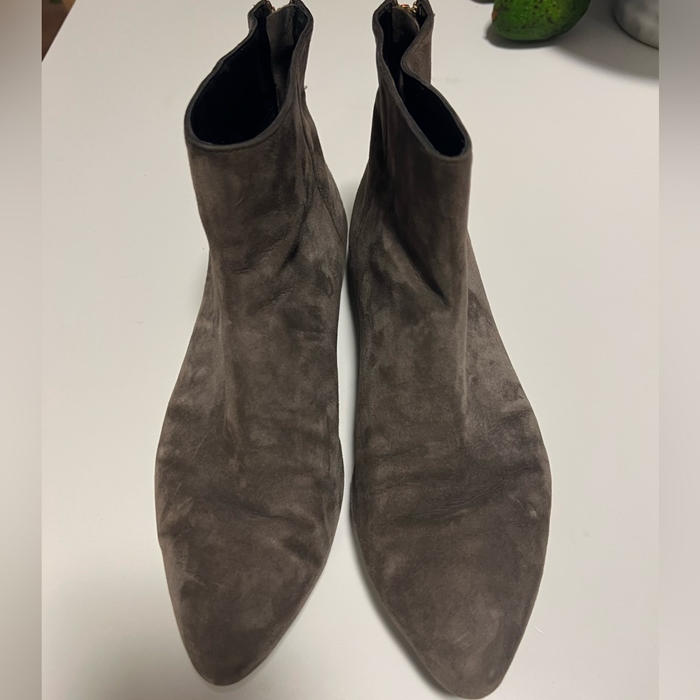 ZARA Gray Suede Booties